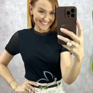 Blusa Magnólia Em Tule – Preta